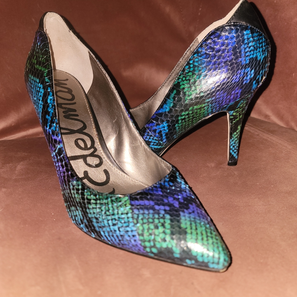 Sam Edelman Multicolor Snake Print Heels